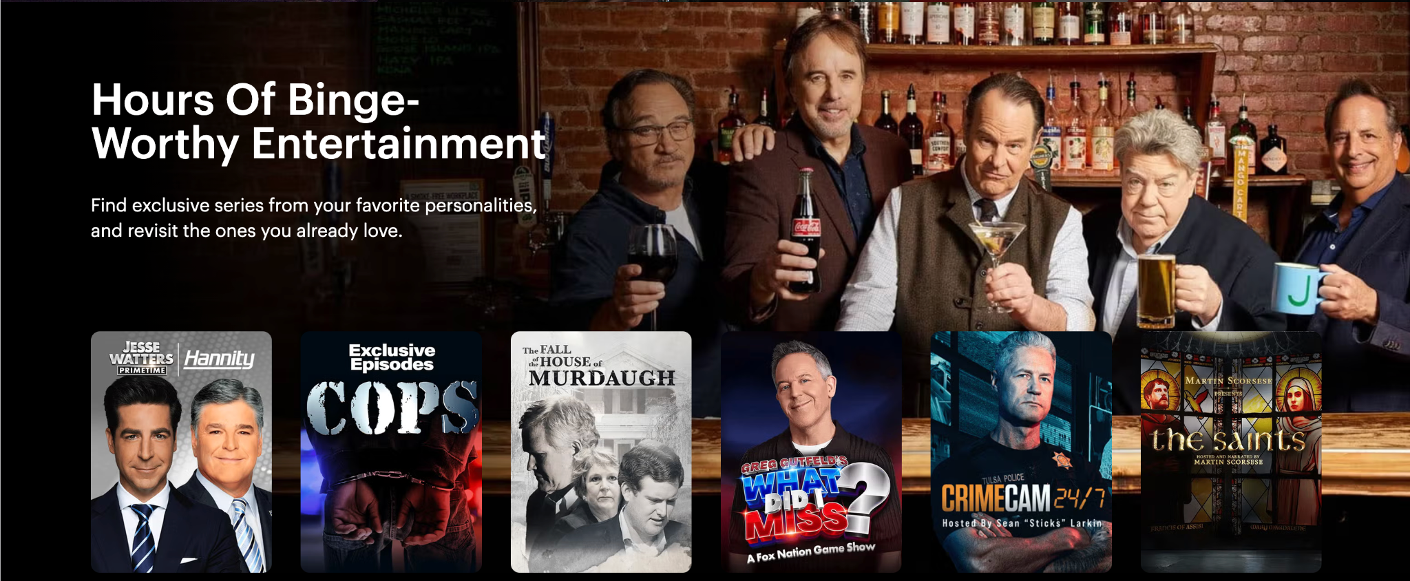 FOX Nation Hours of Binge-Worthy Entertainment
