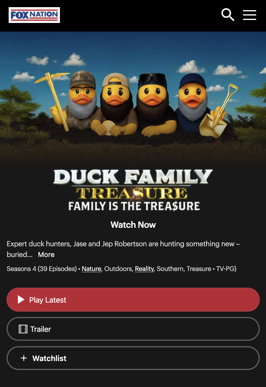 Duck Family Treasure mobile page